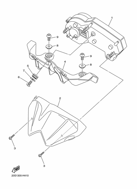 Yamaha 36B-83500-00 Meter Assy (Km/H) — shown on the Meter parts diagram