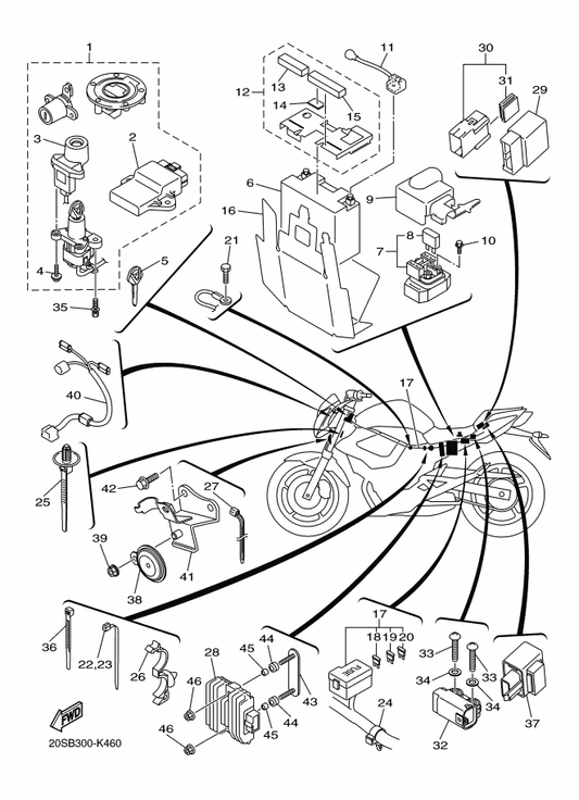 Yamaha 20S-8591A-00 . Engine Control Unit Assy — shown on the Electrical 2 parts diagram