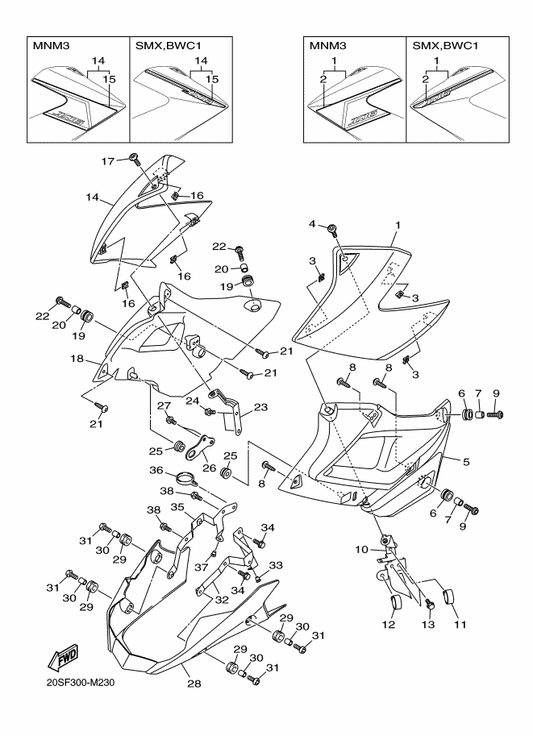 Yamaha 20S-2172T-10 Brkt 6 — shown on the Side Cover 2 parts diagram