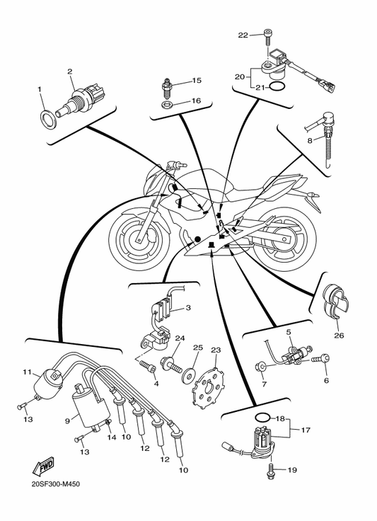 Yamaha 20S-81673-00 Rotor — shown on the Electrical 1 parts diagram