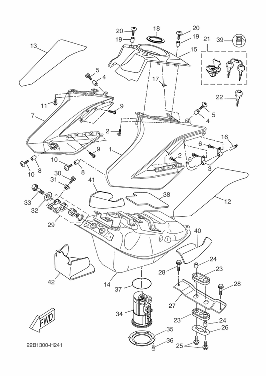 Yamaha 90387-06028 Collar — shown on the Fuel Tank parts diagram