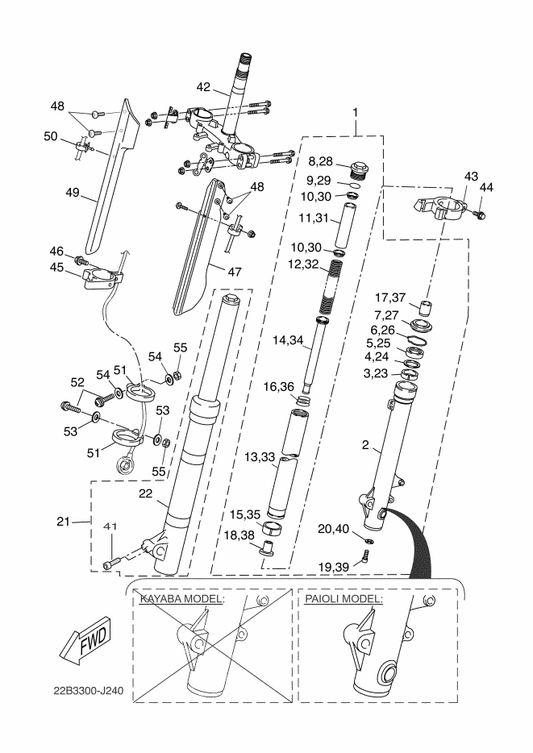 Yamaha 90464-12X01 Clamp — shown on the Front Fork parts diagram