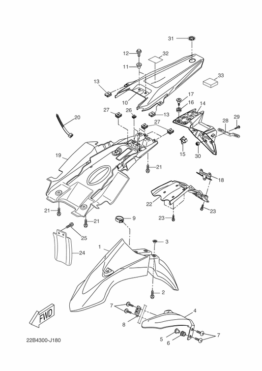 Yamaha 4SB-F174X-60 Damper — shown on the Fender parts diagram