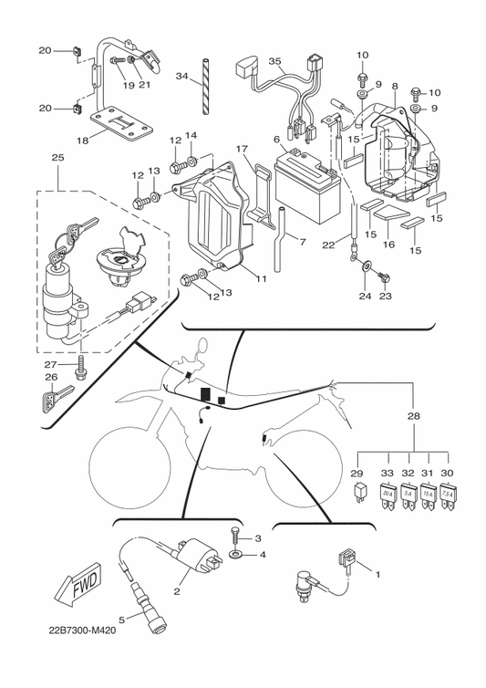 Yamaha 1S7-H2370-00 Plug Cap Assy — shown on the Electrical 1 parts diagram