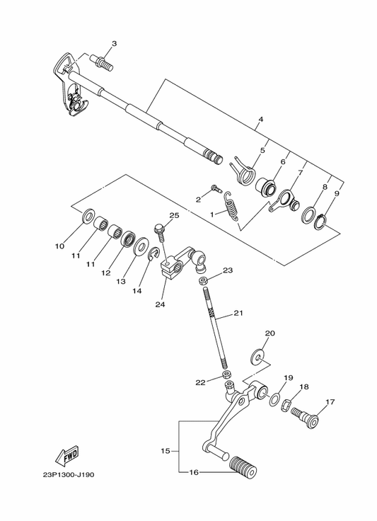 Yamaha 2GV-18115-00 Rod, Shift — shown on the Shift Shaft parts diagram