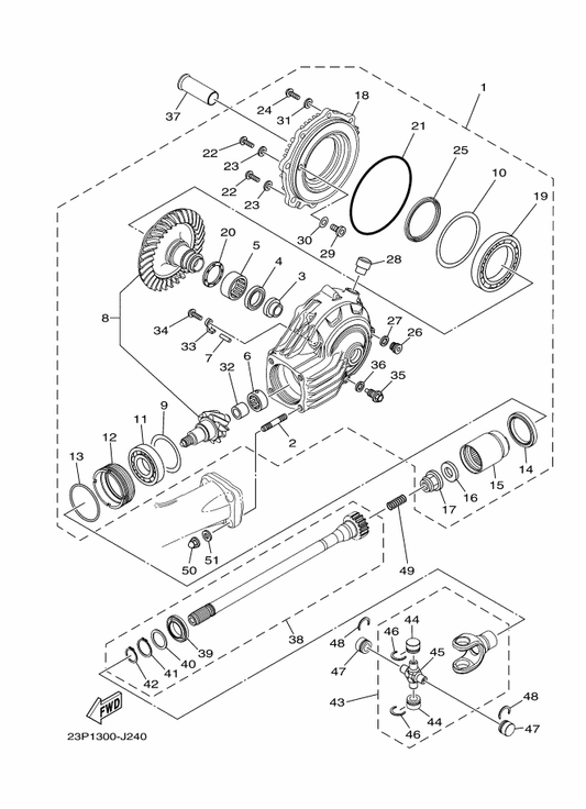 Yamaha 1FK-46157-00-15 . Shim, Stopper — shown on the Drive Shaft parts diagram