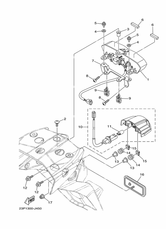 Yamaha 23P-84710-00 Taillight Unit Assy — shown on the Taillight parts diagram