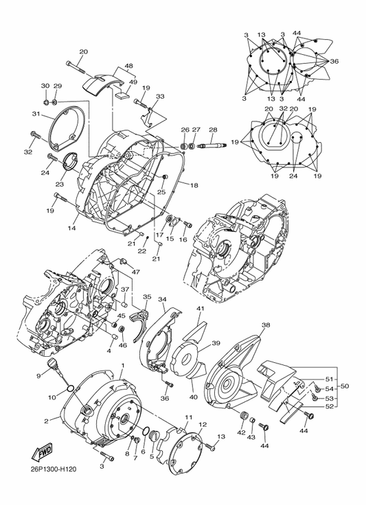 Yamaha 5S7-15362-10 Plug, Oil Level — shown on the Crankcase Cover 1 parts diagram
