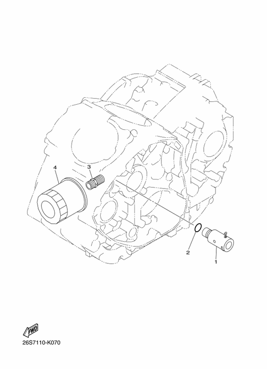 Yamaha 3D8-13490-00 Relief Valve Assy — shown on the Oil Cleaner parts diagram