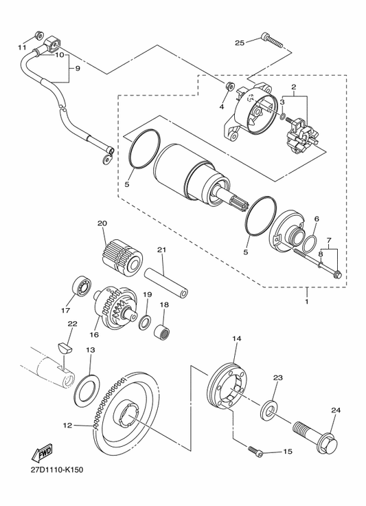 Yamaha 3TB-81847-00 . . O-Ring — shown on the Starter parts diagram