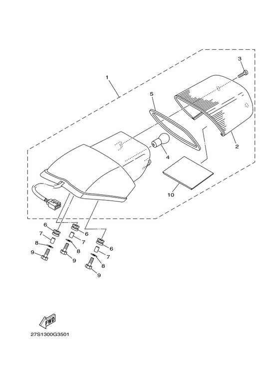 Yamaha 27S-H4721-00 . Lens, Taillight — shown on the Taillight parts diagram