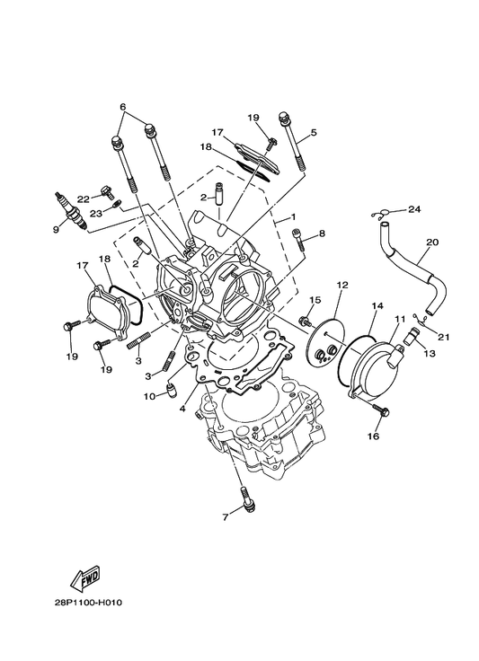 Yamaha 3B4-11165-00 Plate, Breather — shown on the Cylinder Head parts diagram