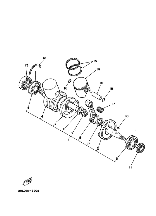 Yamaha 93103-25108 Oil Seal — shown on the Crankshaft & Piston parts diagram