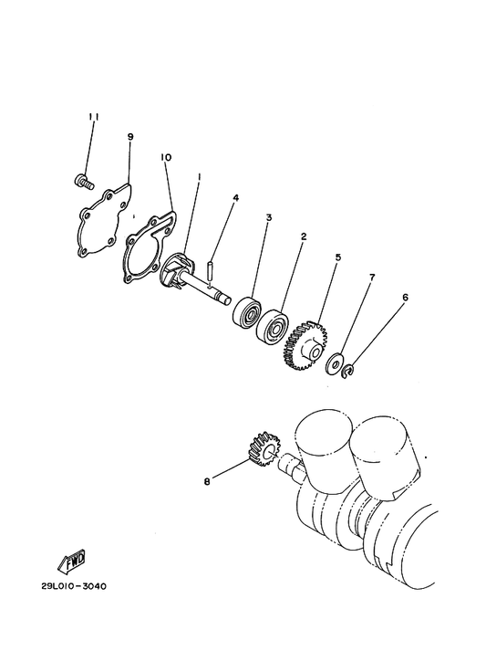 Yamaha 4L0-12422-00 Cover, Housing — shown on the Water Pump parts diagram