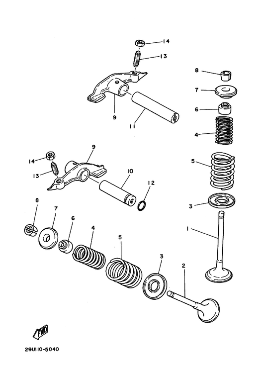 Yamaha 3UR-E2146-00 Shaft, Rocker — shown on the Valve parts diagram
