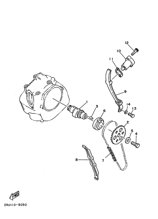 Yamaha 3GC-12210-10 Tensioner Assy, Cam Chain — shown on the Camshaft & Chain parts diagram