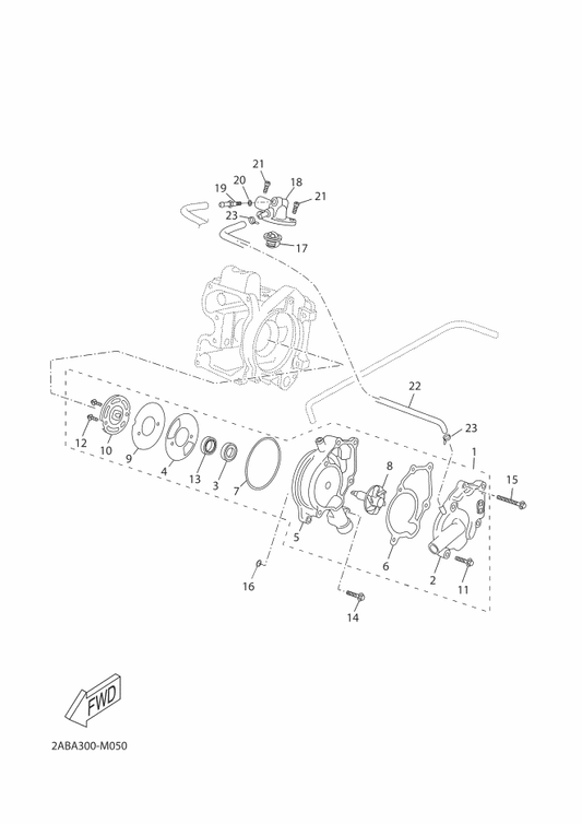 Yamaha 39D-E3115-01 Connector, Suction Pipe — shown on the Water Pump parts diagram