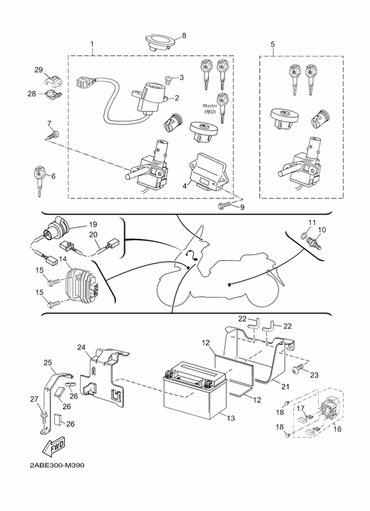 Yamaha 37P-H2121-00 Pad, Battery — shown on the Electrical 1 parts diagram