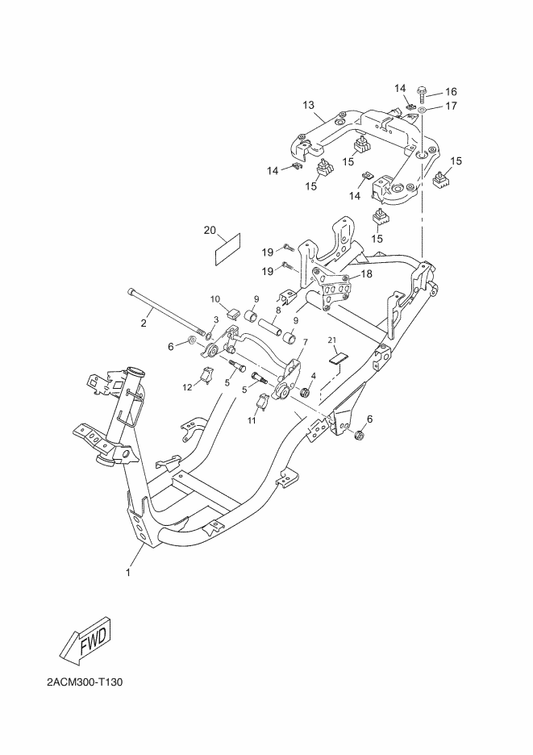 Yamaha 90520-14X01 Damper, Plate — shown on the Frame parts diagram