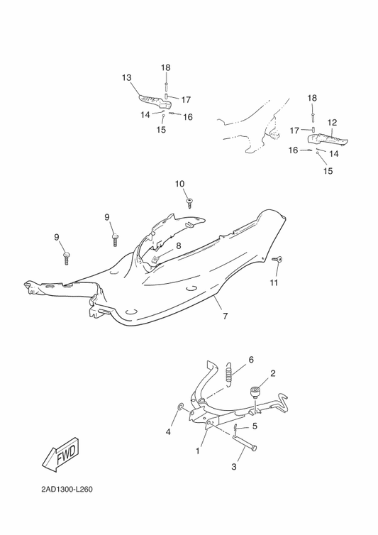 Yamaha 90240-10X00 Pin, Clevis — shown on the Stand & Footrest parts diagram