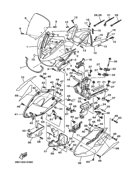 Yamaha 2B0-24188-00 Mold, Fuel Tank — shown on the Cowling 1 parts diagram