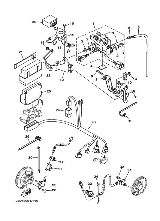 Yamaha 2B0-2117J-00 Lining, Side Cover 1 — shown on the Electrical 3 parts diagram