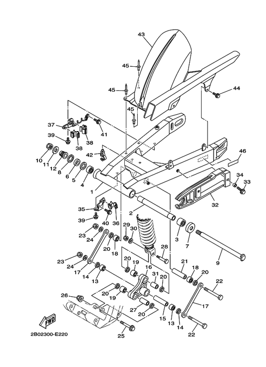Yamaha 90101-12749 Bolt — shown on the Rear Arm parts diagram