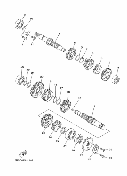 Yamaha 3D9-E7456-01 Holder, Sprocket — shown on the Transmission parts diagram