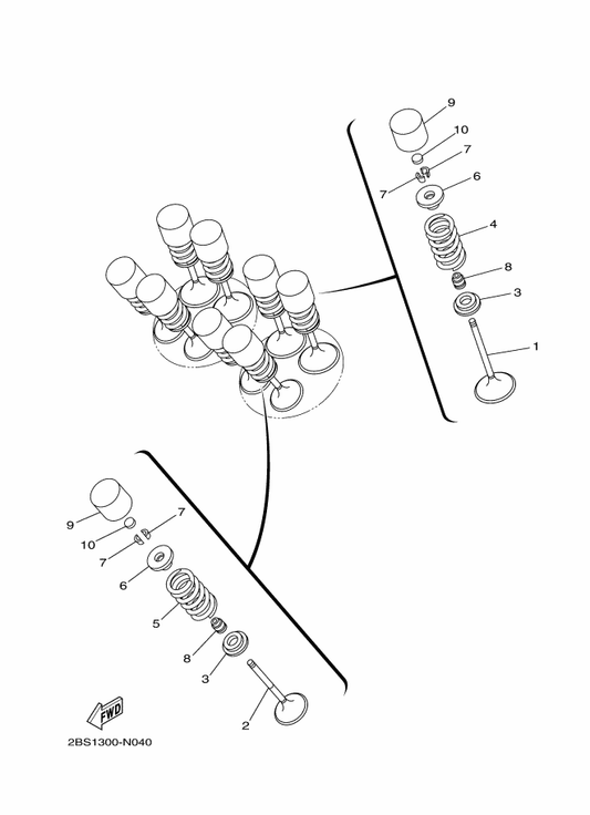 Yamaha 23P-12111-00 Valve, Intake — shown on the Valve parts diagram