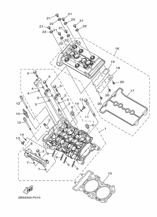 Yamaha 2BS-11101-09 Cylinder Head Assy — shown on the Cylinder Head parts diagram