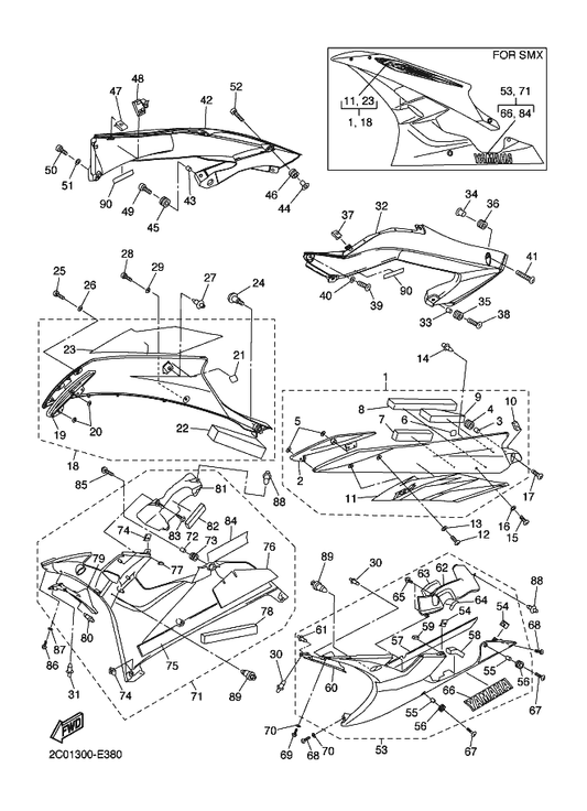 Yamaha 2C0-28391-00 . Graphic 1 — shown on the Cowling 2 parts diagram