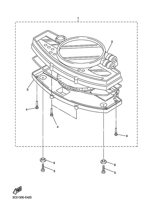 Yamaha 90387-05030 Collar — shown on the Meter parts diagram