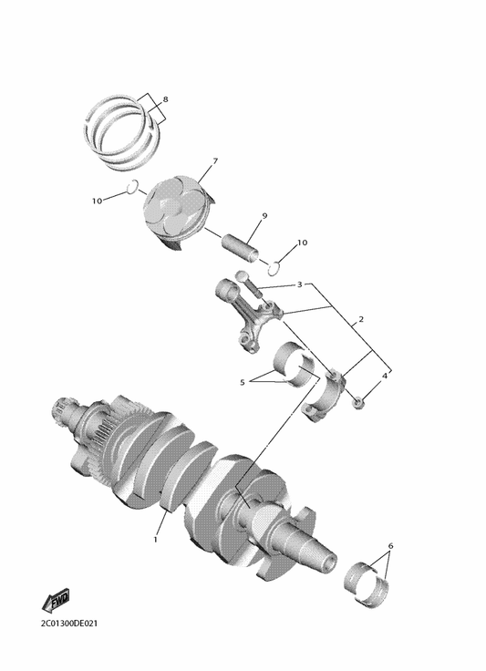 Yamaha BN6-11656-00 Plane Bearing, Connecting Rod — shown on the Crankshaft & Piston parts diagram