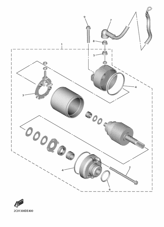 Yamaha BN6-81815-00 Cord, Starter Motor — shown on the Starting Motor parts diagram