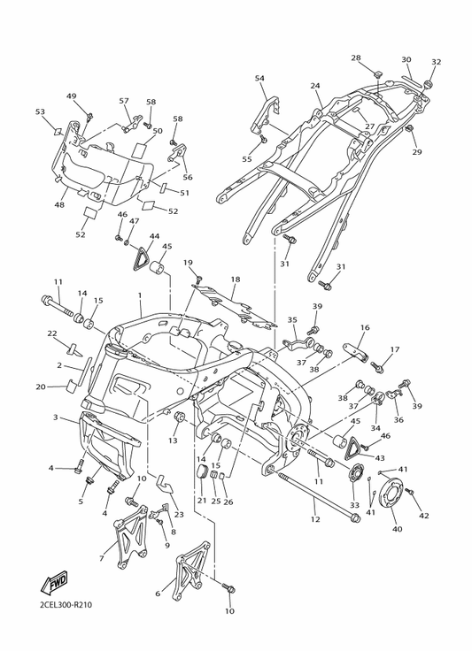 Yamaha 3SP-21732-00 . Seal 1 — shown on the Frame parts diagram