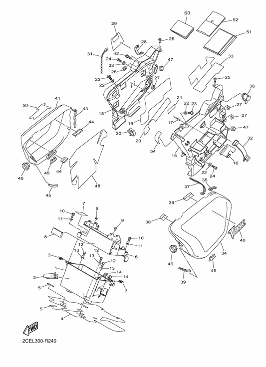 Yamaha 90387-06040 . Collar — shown on the Side Cover 2 parts diagram