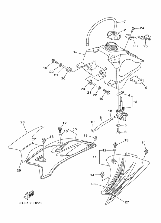 Yamaha 1P6-F4244-B0 Graphic, Fuel Tank 1 — shown on the Fuel Tank parts diagram