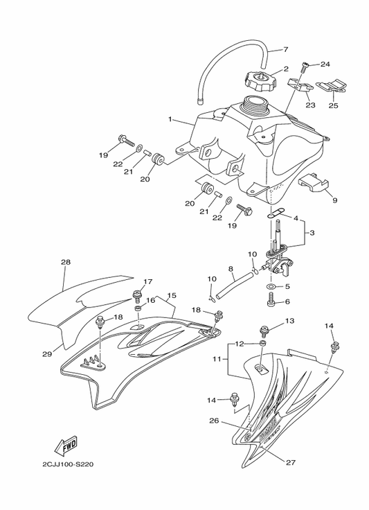 Yamaha 1P6-F4244-C0 Graphic, Fuel Tank 1 — shown on the Fuel Tank parts diagram
