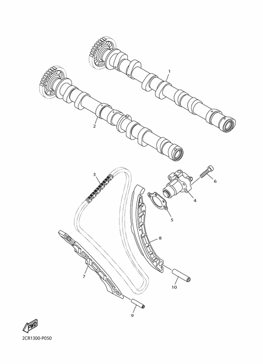 Yamaha 2CR-12170-01 Camshaft Assy 1 — shown on the Camshaft & Chain parts diagram