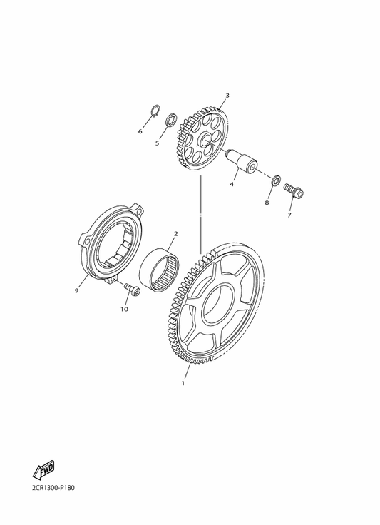 Yamaha 93310-24160 Bearing — shown on the Starter parts diagram