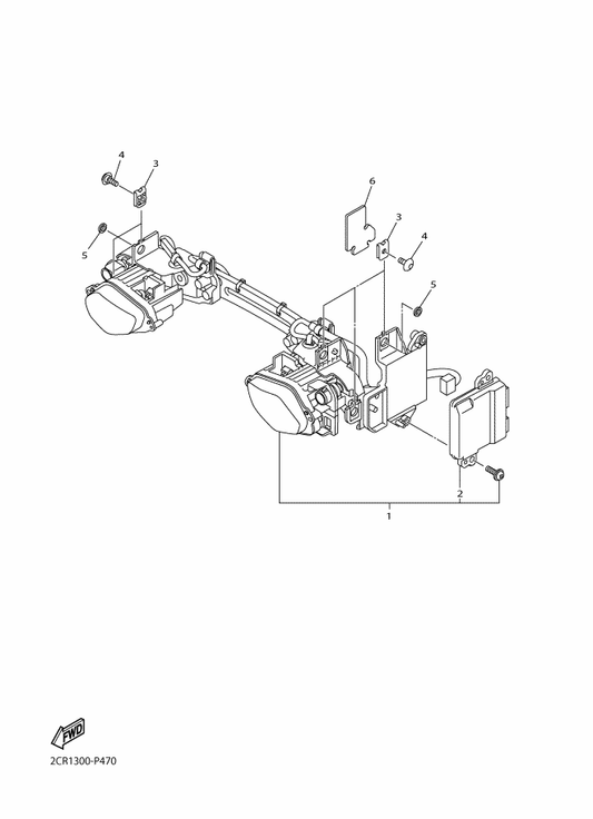Yamaha 2CR-84300-00 Headlight Assy — shown on the Headlight parts diagram