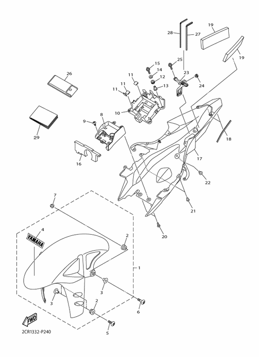 Yamaha 2CR-28199-G0 Manual,Owner'S — shown on the Fender parts diagram