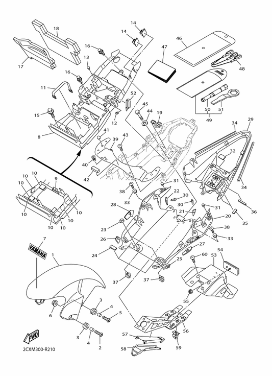 Yamaha 5GM-27445-00 . Plate 1 — shown on the Fender parts diagram