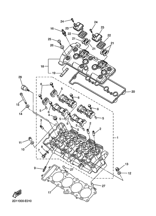 Yamaha 3C3-11191-01 Cover, Cylinder Head 1 — shown on the Cylinder Head parts diagram