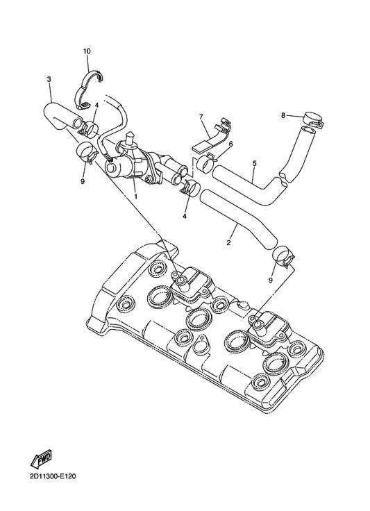 Yamaha 2D1-14840-00 Air Cut Valve Assy — shown on the Air Induction System parts diagram