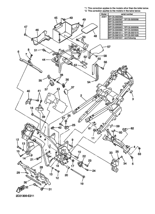 Yamaha 91314-10035 . Bolt, Hexagon Socket Head — shown on the Frame parts diagram