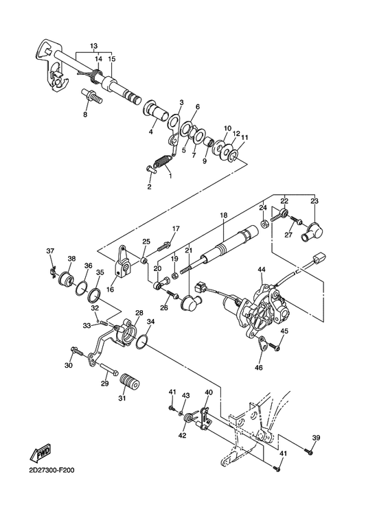 Yamaha 2D2-18117-00 . Joint, Rod 2 — shown on the Shift Shaft parts diagram