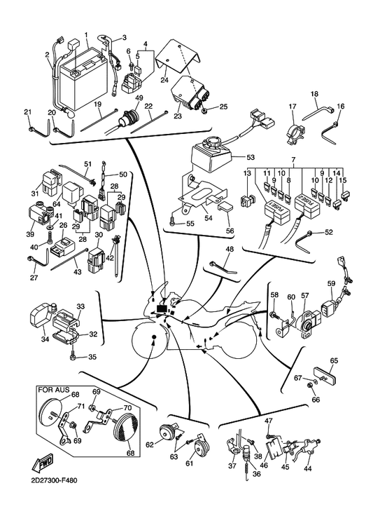 Yamaha 90201-047A2 . Washer, Plate — shown on the Electrical 2 parts diagram