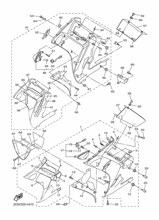 Yamaha 3P6-2839B-00 . Emblem 3D — shown on the Cowling 2 parts diagram