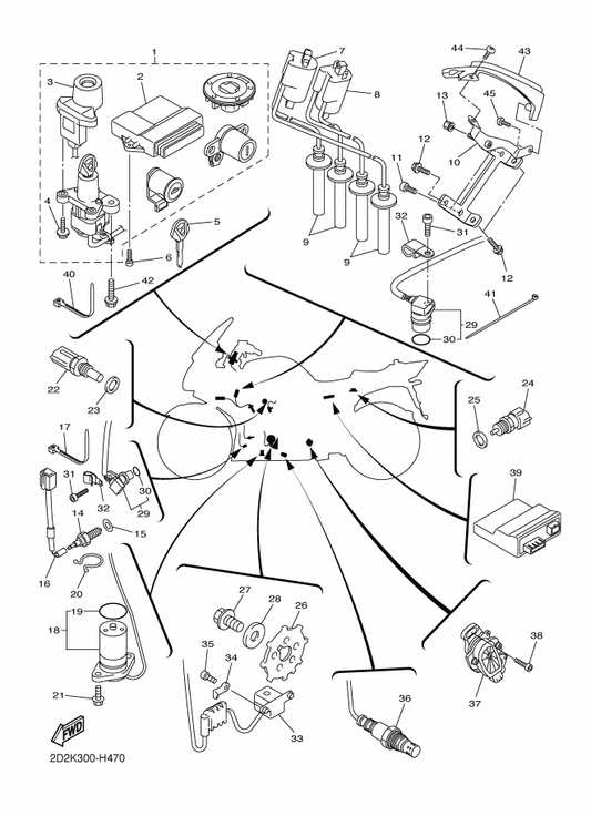 Yamaha 90201-107K6 Washer, Plate — shown on the Electrical 1 parts diagram